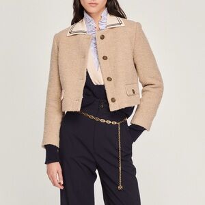 NWOT Sandro Wallace Cropped Tweed Jacket